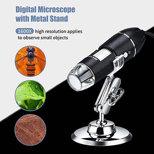 LAOJİA 1600X USB Dijital Mikroskop Endüstriyel Görünüm El Algılama 8 Beyaz LED ışıkları büyüteç