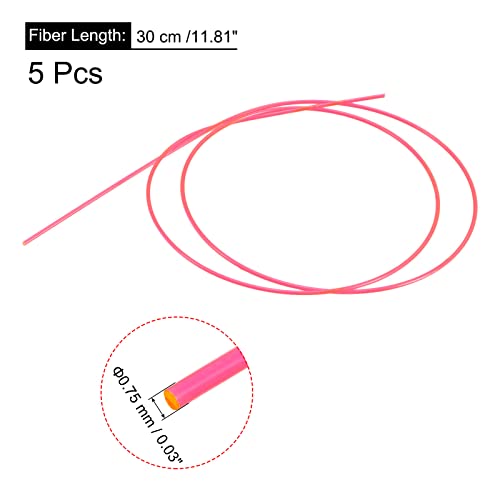 MECCANİXİTY Fiber Optik Çubuklar PMMA 0.5 mm x 30cm Görüş Filament Kırmızı 5'li paket