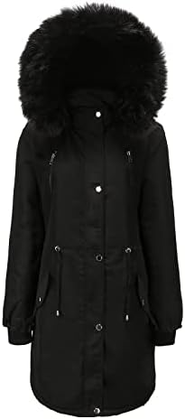 Kışlık ceketler Kadınlar için Artı Boyutu Parka Rüzgarlık Zip Up Kürk Kapşonlu Dış Giyim Bel İpli Ceket Trençkot