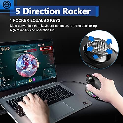 5 D Rocker ile Oyun Faresi, 10000 DPI/12 Programlanabilir Düğme/Avuç içi Dayanağı ile TRELC Ergonomik Fare, PC/Dizüstü