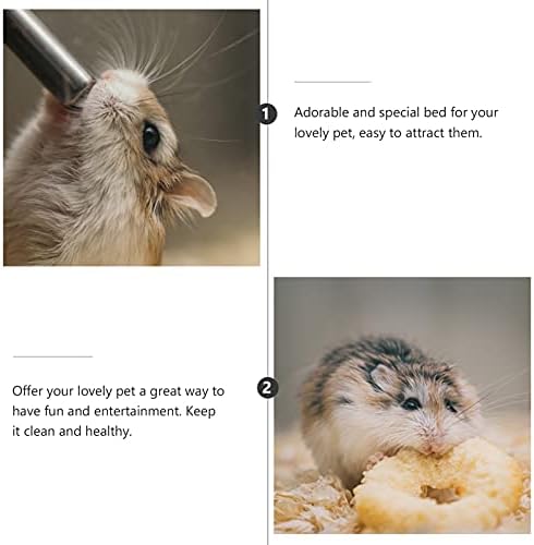 Ipetboom 3 adet Ahşap Hayvanlar / Küvet için Hayvanlar Kafes Hideout Odası Gerbils Akrilik Sıçan Gerbil Banyo Güzel