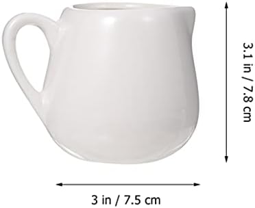 Seramik Süt köpürtme sürahisi Mini Beyaz Seramik Kreması Sürahi: 4 adet 220 ml Kahve süt Kreması Sürahi Saplı Sos