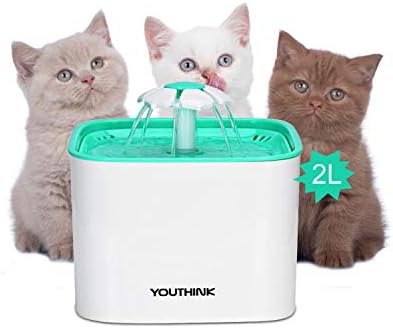 YOUTHINK Kedi Su Çeşmesi, 2L Büyük Kapasiteli Sağlıklı ve Hijyenik Otomatik Ultra Sessiz Evcil Hayvan Su Çeşmesi,1