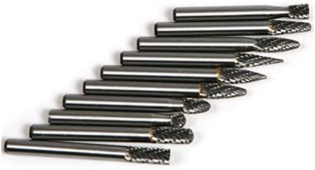 Aşındırıcı parlatma araçları 10 ADET 6mm 10 Türleri Shank Tungsten Karbür Çapak Döner Matkap Sondaj Aracı İşleme Metal