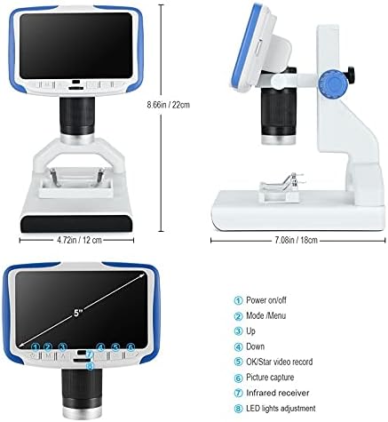 UXZDX CUJUX 200X Dijital Mikroskop 5 HD Ekran Video Mikroskop elektron mikroskobu Mevcut Bilimsel Biyoloji Aracı