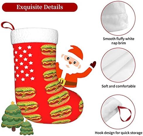 CUTEDWARF hot Dog Amerikan Bayrağı Noel Çorap Noel Ağacı Süsleri Noel Çorap Noel Tatili Parti Hediyeler için 18 İnç
