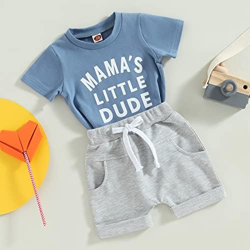 Bebek Erkek Bebek yaz giysileri Küçük Dostum kısa kollu tişört Üstleri Pantolon şort takımı Anneler Babalar Günü Kıyafeti