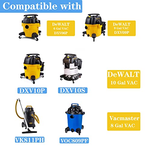 6 Paket DXVA19-4101 Vakum Torbaları ile Uyumlu DeWalt 6-10 Galon ıslak / kuru Vakum, Modeller DXV06P, DXV09P, DXV10P,