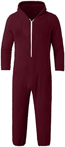 Erkek Tulum Pijama Artı Boyutu Peluş Sıcak Hoodies Romper Pijama Uzun Kollu Salonu Onesies Tulum Gecelik