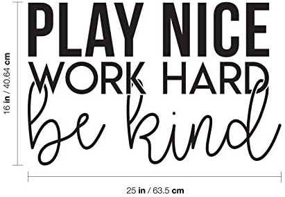 Vinil Duvar Sanatı Çıkartması-Oyun Güzel Çalışma Sert Nazik Olun-16 x 25 - Trendy Motivasyon Alıntı Sticker Ev Genç