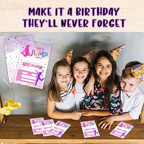 SUİXO Batik Jump Doğum Günü Davetiye Kartları, let's Jump Doğum Günü Partisi davetiyesi, Jump Trambolin Parti Kutlama