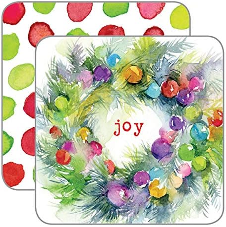 Gina B. Noel Kağıdı Geri Dönüşümlü Bardak Altlıkları Tasarlar-Renkli Ampuller, 3,75 x 3,75 inç, Kalın Kağıt, 20'li