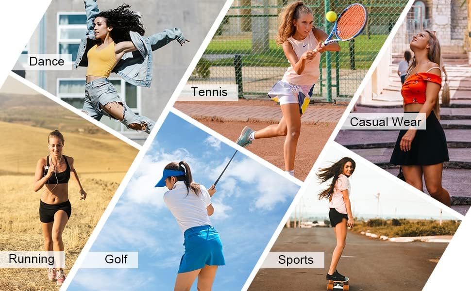 Komorebi Pilili Tenis Skort Etek Şort Cepler ile Kadınlar için Yüksek Belli Crossover Atletik Golf Skort Etek