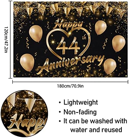Mutlu 69th Yıldönümü Backdrop Banner Dekor Siyah Altın-Glitter Aşk Kalp Mutlu 69 Yıl Düğün Yıldönümü Parti Tema Süslemeleri