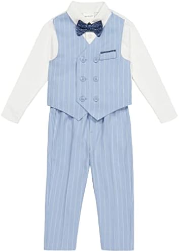 Van Heusen Erkek Bebek 4 Parçalı Resmi Set, Yelek, Pantolon, Yakalı Elbise Gömlek ve Kravat