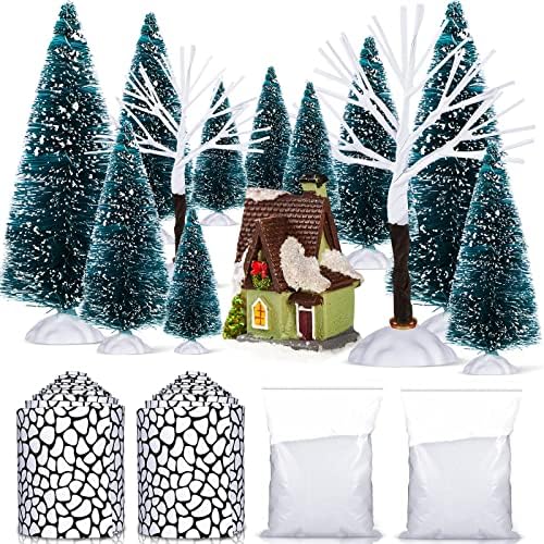 16 Adet Noel Köyü Aksesuar Seti İçerir 10 adet Mini kar Don ağaçları 2 adet Çıplak Şube Minyatür 2 Adet Arnavut Kaldırımı