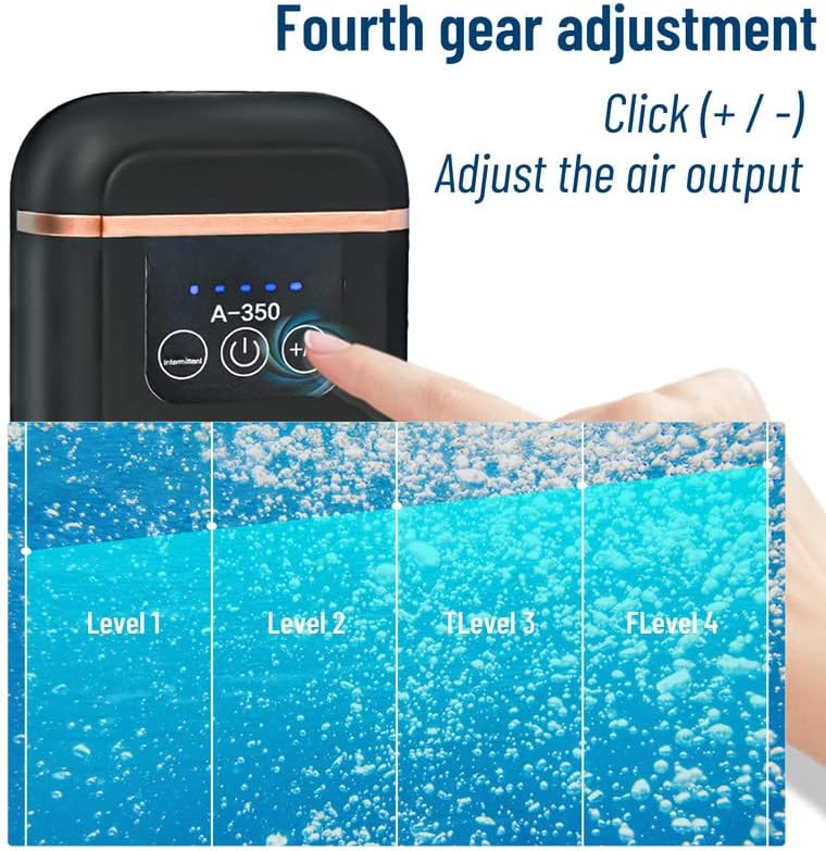 TUVAL Sessiz hava akvaryum için pompa balık tankı Havalandırıcı 5-100 Galon Lityum Pil USB Şarj Aksesuarları ile