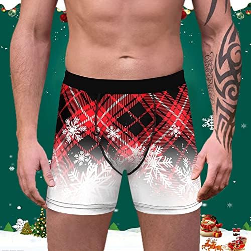XZHDD Noel Boxer Külot Mens için, 3D Komik Noel Noel Baba Baskılı İç Çamaşırı Nefes Sandıklar Yenilik Külot