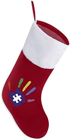 Renkli Otizm El Noel Çorap Beyaz Süper Yumuşak Peluş Moda yılbaşı dekoru Noel Çorap