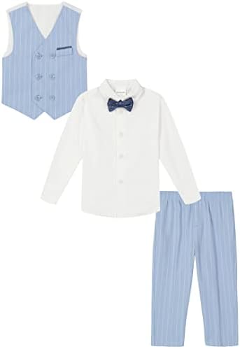 Van Heusen Erkek Bebek 4 Parçalı Resmi Set, Yelek, Pantolon, Yakalı Elbise Gömlek ve Kravat