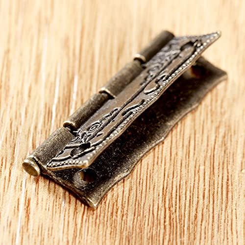 ZHUHW 10 adet Menteşeler 36 * 23mm Demir Antik Bronz Çinko Demir Dekoratif Vidalar Vintage Ahşap Mücevher Kutusu Dolabı