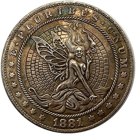 1881 Kelebek Güzel Kız Dolaşıp Sikke Hatıra Tahsil Sikke Hediye Şanslı Mücadelesi Coin