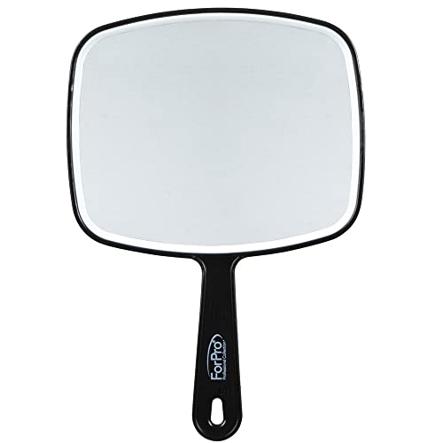 ForPro Premium El Aynası, Distorsiyonsuz Yansımalı Çok Amaçlı El Aynası, Orta, Siyah, 6,3 G x 9,6 L
