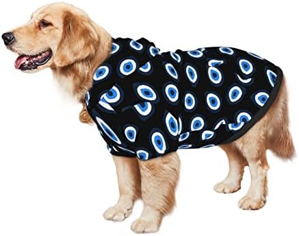 Büyük Köpek Hoodie Nazar Gözyaşı Pet Giysi Kazak Şapka ile Yumuşak Kedi Kıyafet Ceket Orta