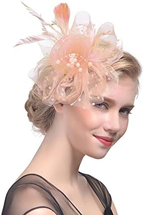 Napoo Fascinators 2022 Kadın 20s 50s Şapka Pillbox Şapka Kurdeleler Çiçek Örgü Düğün Çay Partisi Şapka Kokteyl Düğün