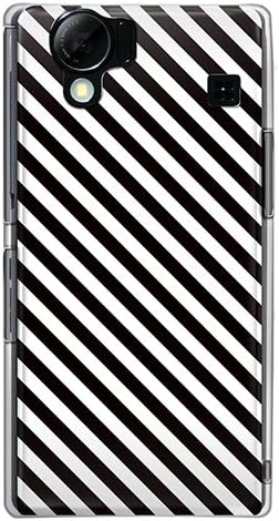 CaseMarket SoftBank AQUOS Telefon (102SH) Polikarbonat Şeffaf Sert Çanta [Çizgili Çizgiler-Siyah Beyaz ]