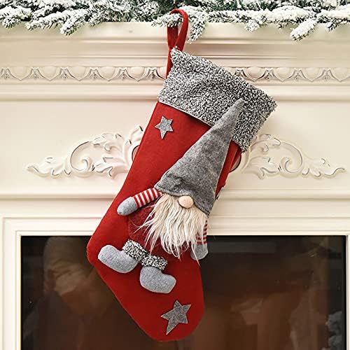 Çorap-İskandinav Tarzı Bebek Noel Çorap Kordon Pazen Yeni Yıl Şeker Noel Ağacı Çorap Dekorasyon