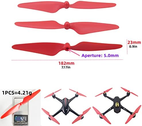 Fytoo 20 ADET Pervane MJX Bugs 3 PRO B3 PRO HS700 fırçasız Dört eksenli Uçak Bıçak Yedek Parçaları Drone Pervane (Kırmızı)