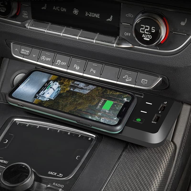 FENQING-Y 15W Hızlı Araba QI Kablosuz Şarj Cihazı Telefon Kablosuz Şarj Pedi Mat ile Uyumlu Audi Q5 SQ5 2018 2019