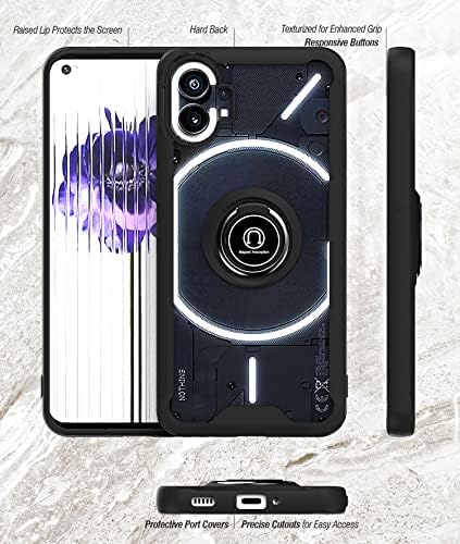 Osophter Hiçbir Şey için Telefon 1 Temperli Cam Ekran Koruyucu Darbeye Dayanıklı Koruyucu Kickstand ile Telefon Kapağı