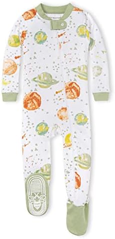 Burt'un Arılar Bebek Bebek Kız Pijamaları, Fermuarlı Kaymaz Unisex Ayaklı Uyuyan Pijamaları, Organik Pamuk
