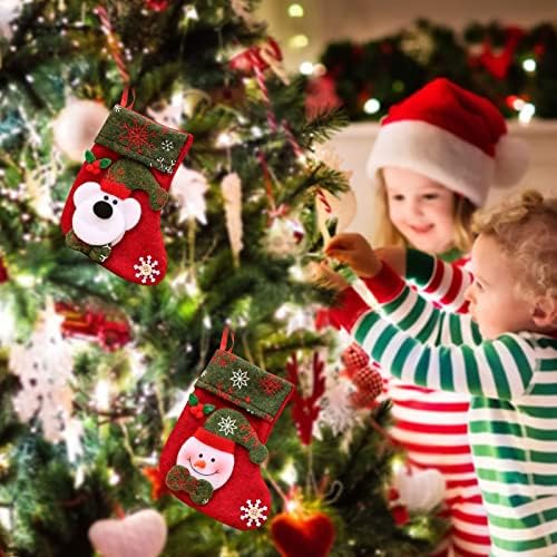 Noel Çorap Bez Noel Çorap Çanta ve Noel Asılı Çorap için Parti Dekorasyon ve Noel Karikatür Kırmızı Set Noel Ağacı