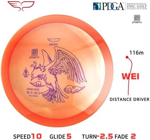 Yıkun Disk Golf sopası başlığı / Profesyonel PDGA Onaylı Diskler Golf / Yetersiz Mesafe Sürücüsü | 165-175g / Fairway