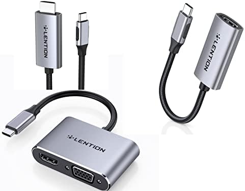 LENTİON USB C'den HDMI ve VGA Adaptörüne,hdmı'dan USB C Adaptörüne,10FT USB C'den HDMI 2.0 Kablo Adaptörüne (4K/60Hz)