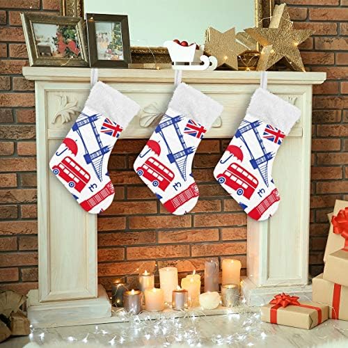 PİMİLAGU İngiltere Noel Çorap 1 Paket 17.7, Asılı Çorap Noel Dekorasyon için
