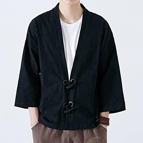 Ceketler Erkekler için Moda Japon Yukata Rahat Ceket Kimono Dış Giyim Pamuk Vintage Gevşek Üst Kışlık Mont