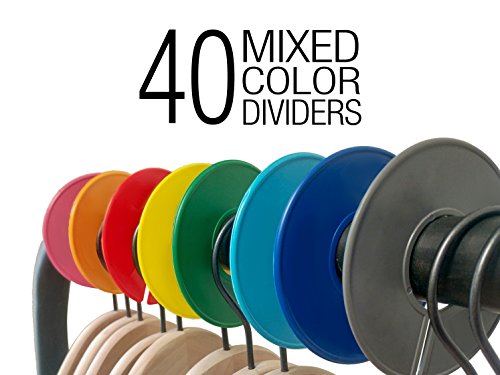 NAHANCO CCKIT8, Karışık Renkler, Yuvarlak Giyim Boyutu Bölücüler, Boş, 40'lı Set (8 Renk, Her Biri 5)