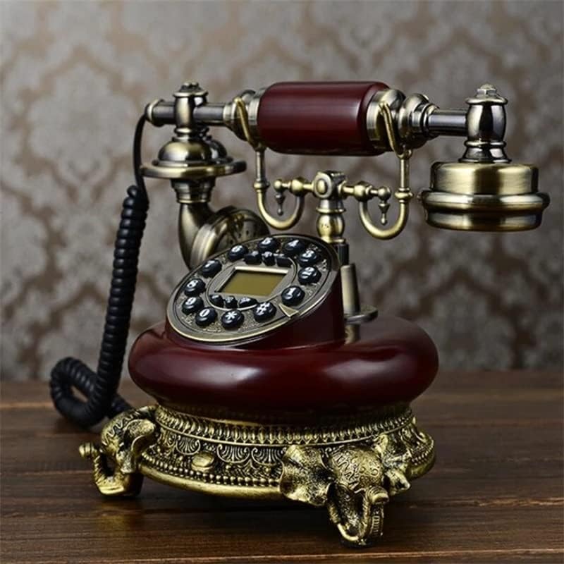Yok Antika Sabit Telefon Ev Arayan KİMLİĞİ Sabit Telefon Reçine ve Taklit Metal Eller Serbest Düğme Kadranlı Telefonlar