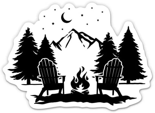 Aşk Açık Havada Dağlar Orman Sticker-3 laptop etiketi - Su Geçirmez Vinil Araba, Telefon, Su Şişesi-Doğa Kamp Ateşi
