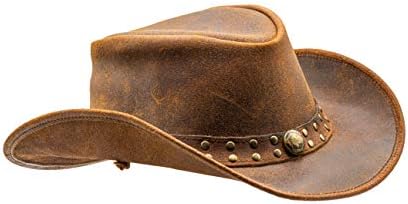 HADZAM Outback şapka Şekillendirilebilir Deri kovboy şapkası Dayanıklı Deri Şapkalar Erkekler için