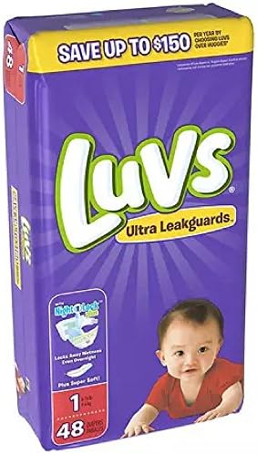 Luvs Ultra Leakguards Tek Kullanımlık Bebek Bezi, Boyut 1, 48 Adet (Ambalaj Değişebilir)