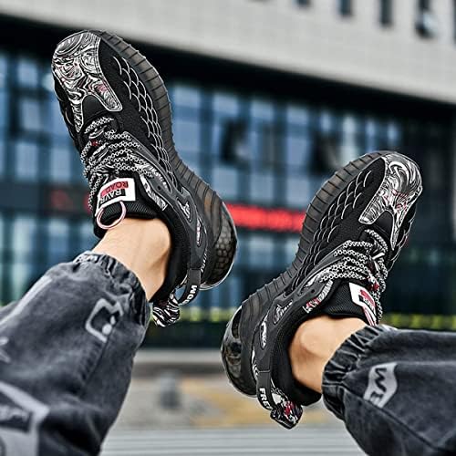 Erkek Trail koşu ayakkabıları Moda Sneakers Nefes Rahat yürüyüş ayakkabısı Konfor Tenis Ayakkabıları (Siyah, 11)