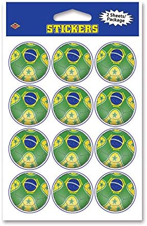 Beistle Brezilya Futbol Takımı Spor Çıkartmaları, Çok Renkli