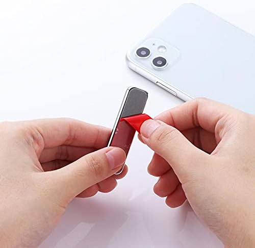 RIJUPYTS Ultra İnce Stick-On Ayarlanabilir Telefon Standı [5 Renk İsteğe Bağlı], Gümüş