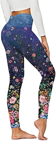 Xiloccer Kadın Hediyeler Kadınlar Yüksek Bel Spor Tayt Uzun Spor Çiçek Baskı Pantolon Tayt Yoga Pantolon Streç