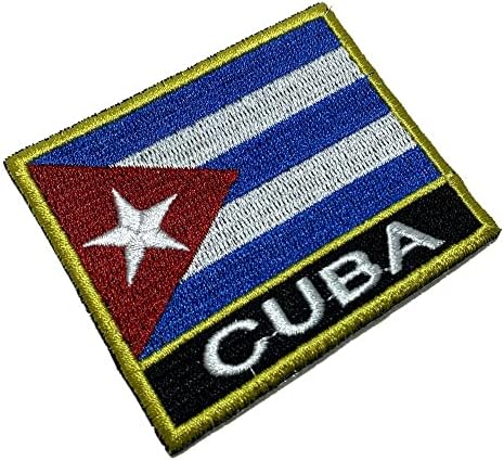 BP0010NT01 Küba Ülke Bayrağı İşlemeli Yama Üniforma, Kimono, Yelek Bisiklet, Demir veya Dikmek